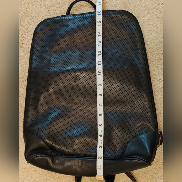 Y2K Latico Leather Perforated Black Leather Laptop Backpack. - Picture 8 of 12